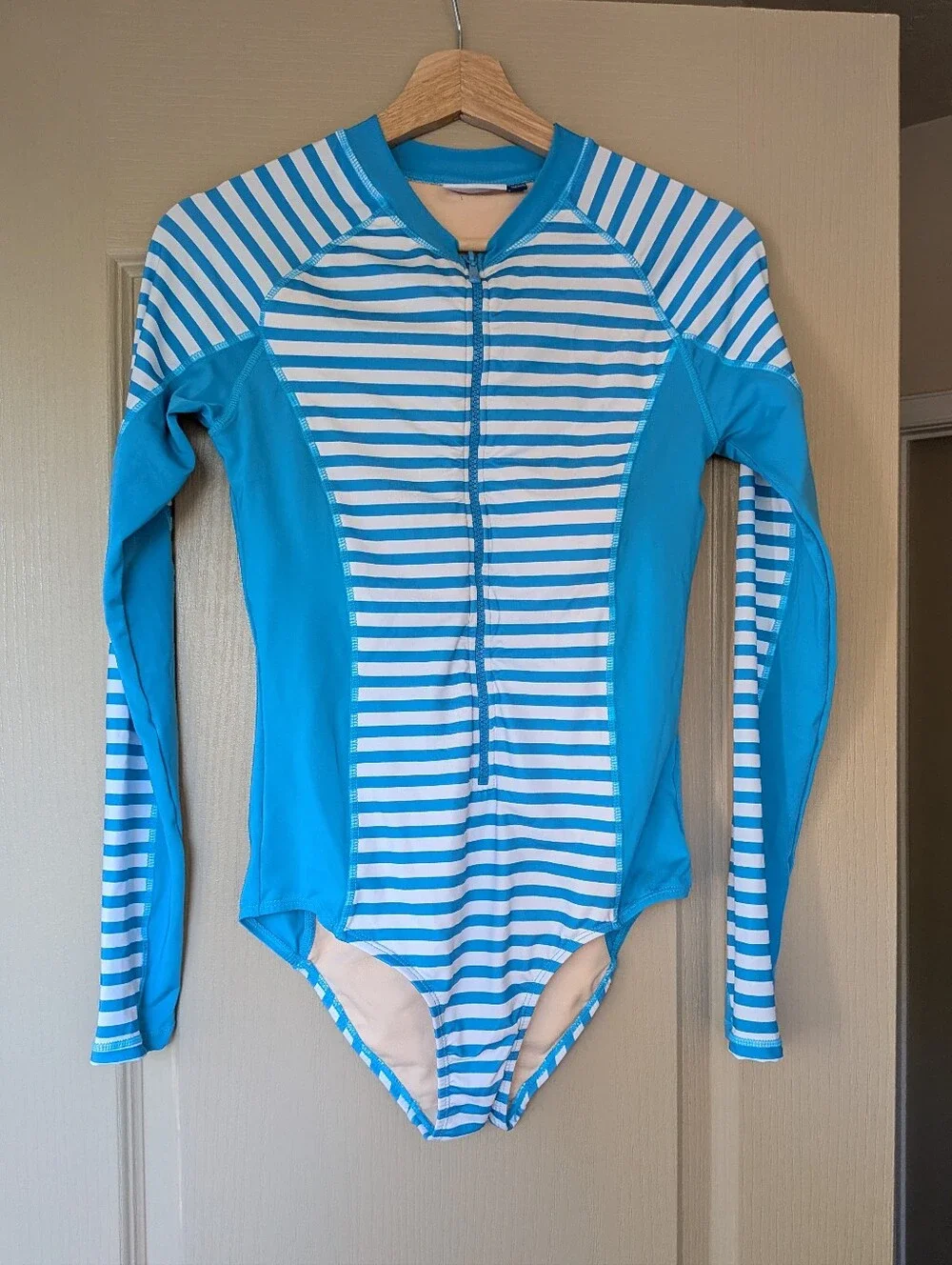 Cabana Life Striped Rashguard Paddleboard Unisuit Blue/White - Size S